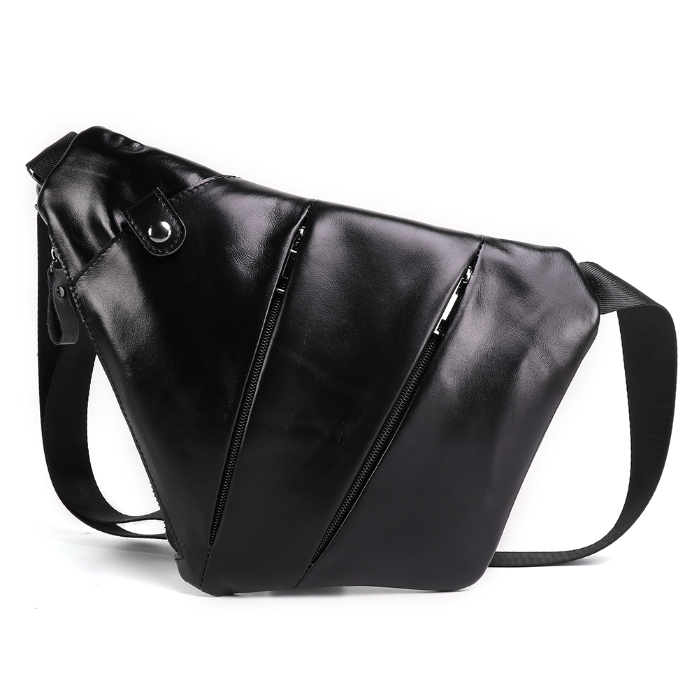 Outdoor leisure retro style leather top layer cowhide cross<a href='/body-chest-bag/'>body chest bag</a>