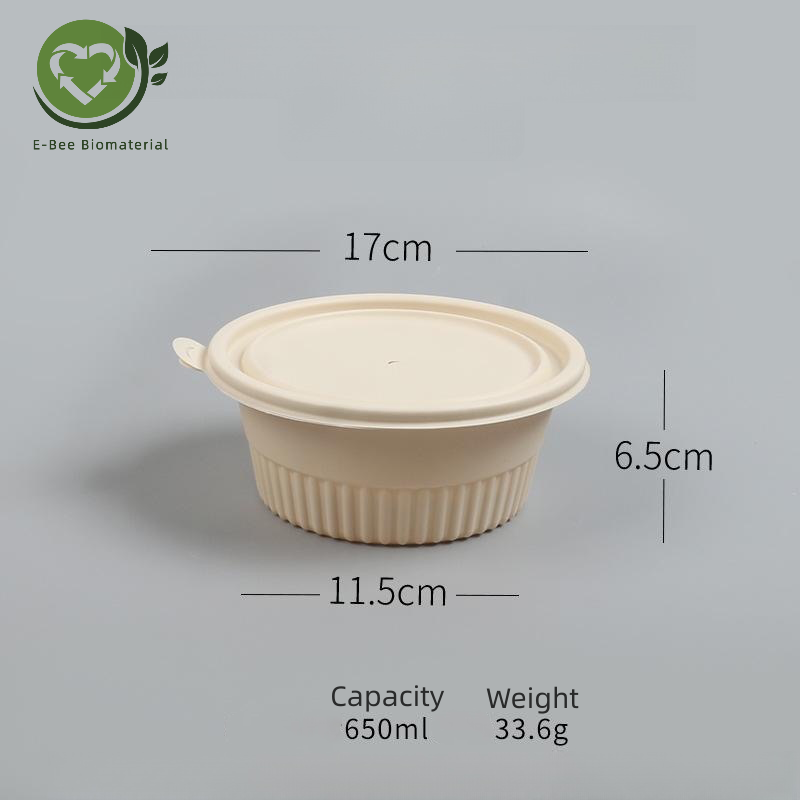 To go Containers 650ML Round Disposable bowls with lids