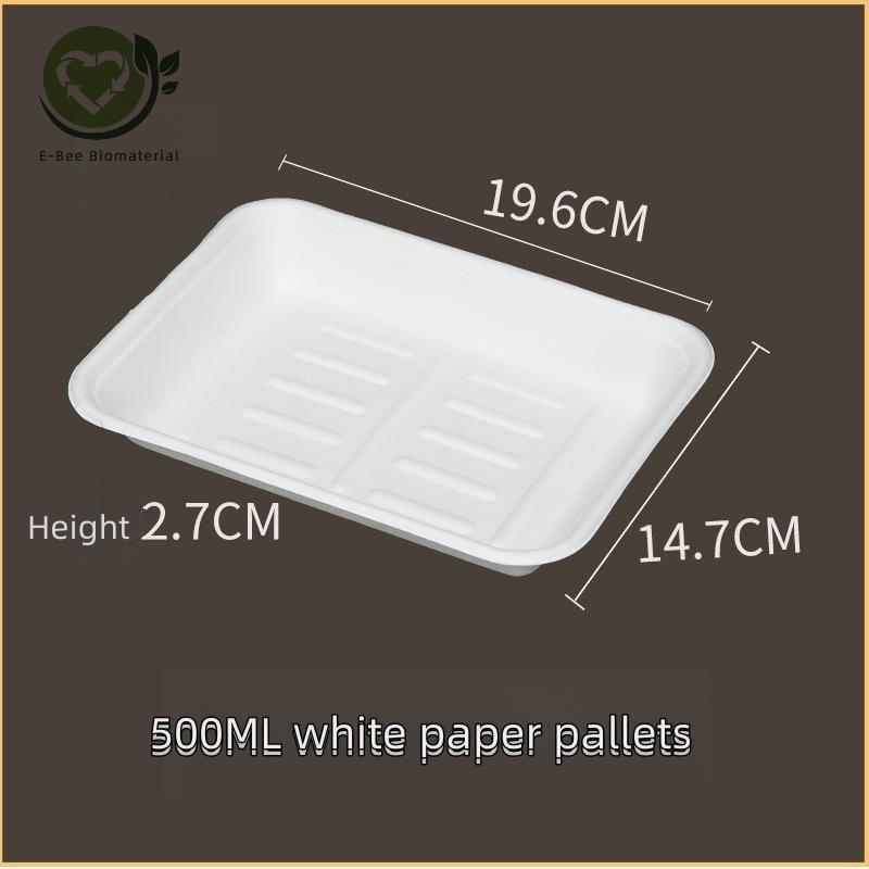 E-BEE 500ML Large Rectangular Disposable Paper Platters