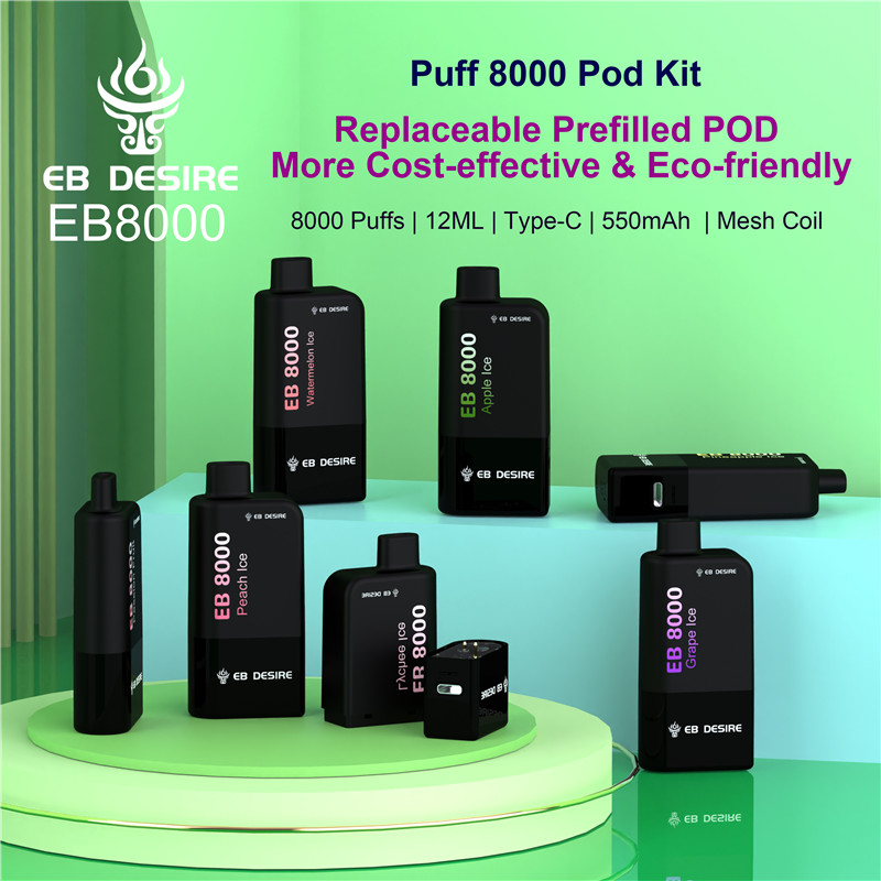eco-friendly vape pod Factory Direct EB DESIRE Puff 8000 Vape Pod Kit