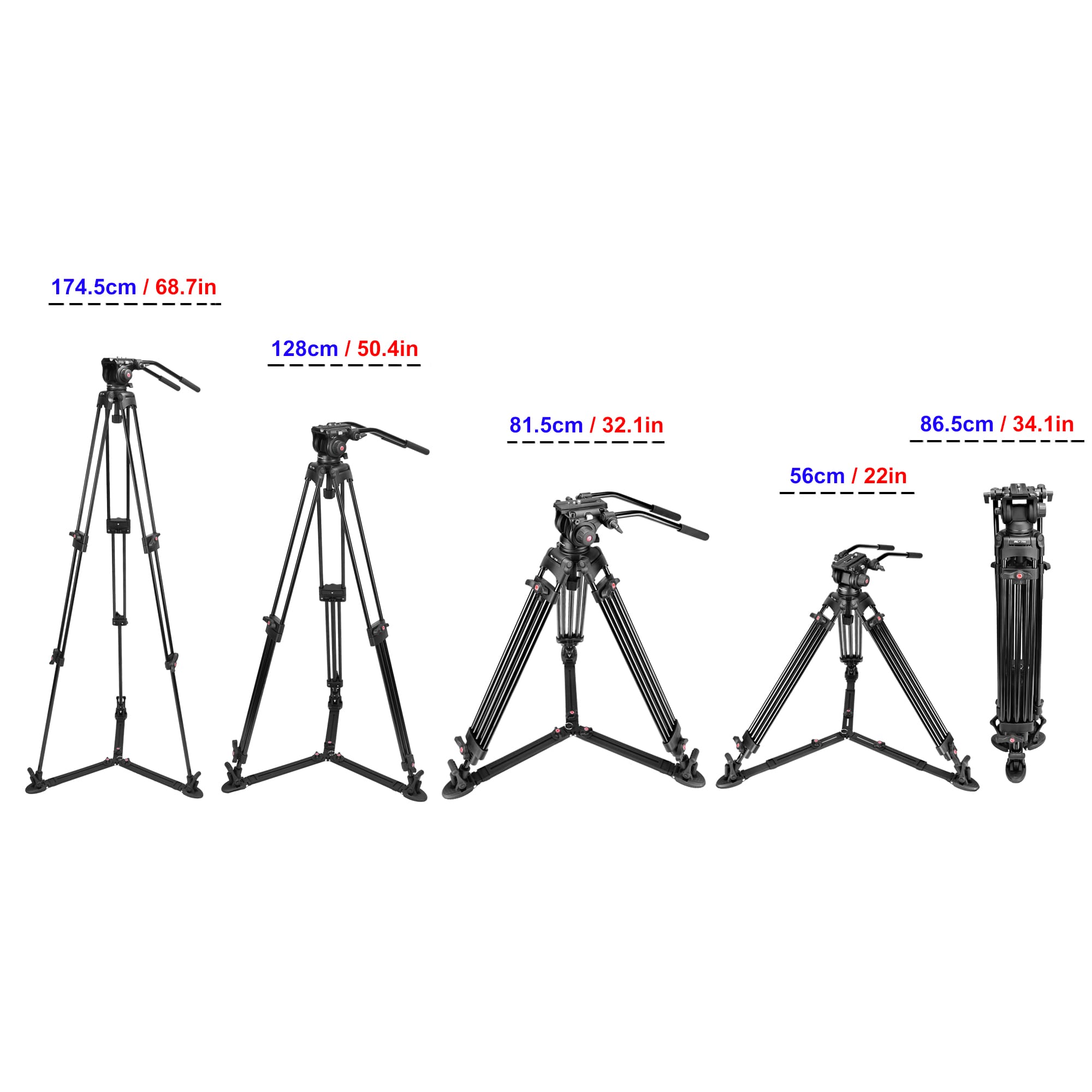 68.7 inch Heavy Duty Camcorder Tripod With Ground Spreader detail (9)