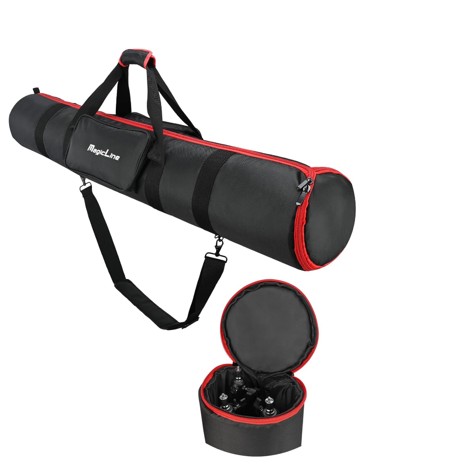 Tripod Carrying Case Bag 47.2x7.9x7.9inch, with 2 Outer Pockets+1 Inner Pocket+3 Inner Compartments