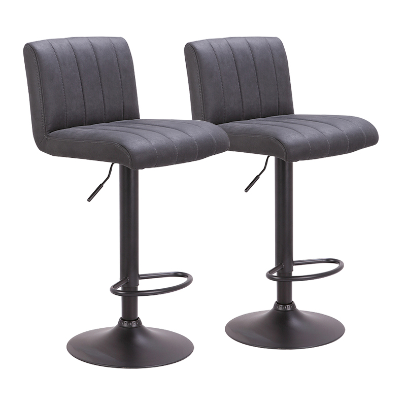 ERGODESIGN Retro <a href='/adjustable-bar-stools/'>Adjustable <a href='/bar-stool/'>Bar Stool</a>s</a> with Square Back in Black Base Set of 2