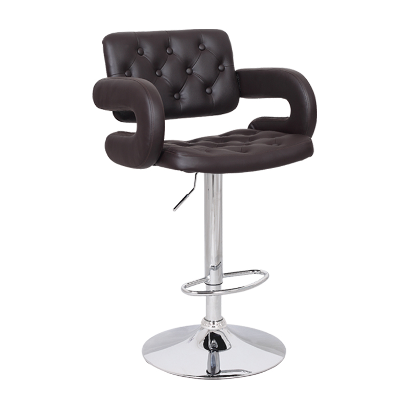 ERGODESIGN Leather Swivel <a href='/bar-stool/'>Bar Stool</a>s with Hollow Back and Armrest