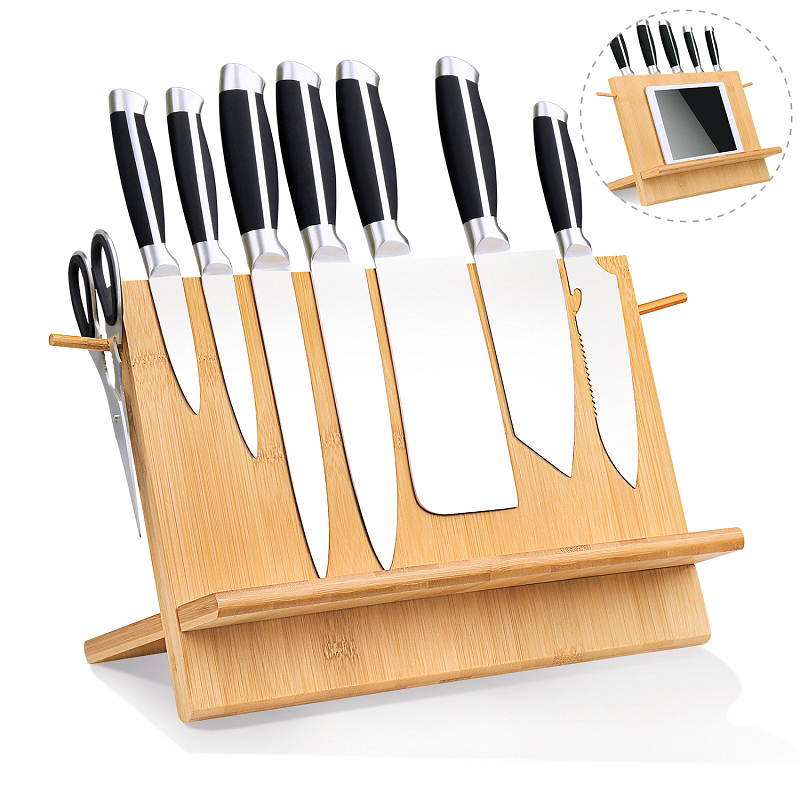 ERGODESIGN Double-Sided Magnetic Bamboo Knife Block Large