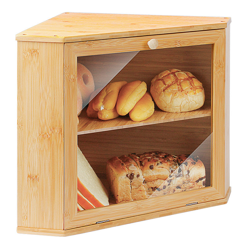 ERGODESIGN Corner Bread Box With 2 Layers Triangle Bread Box