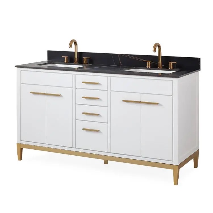 Custom White Solid Wood Enchanté <a href='/bathroom/'>Bathroom</a> Vanity Cabinet