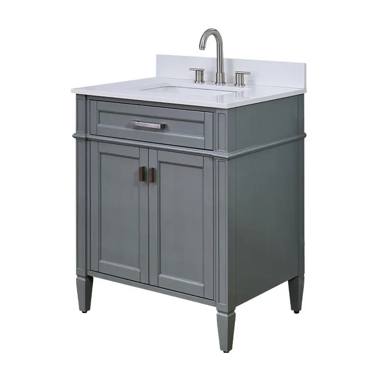 Custom Single Sink <a href='/bathroom/'>Bathroom</a> Vanity Cabinet 