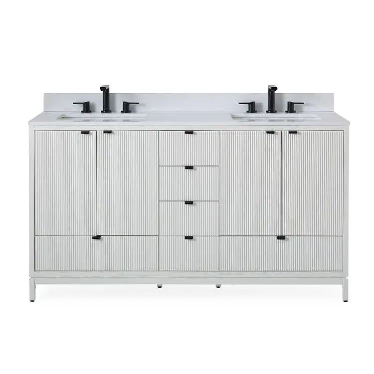 Custom High Quality Double Sink <a href='/bathroom/'>Bathroom</a> Vanity Cabinet