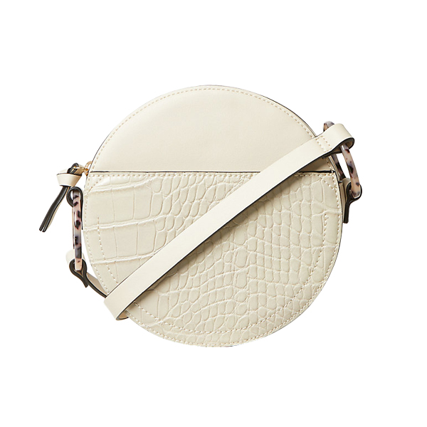 Faux Leather Croc Effect Crossbody Bag