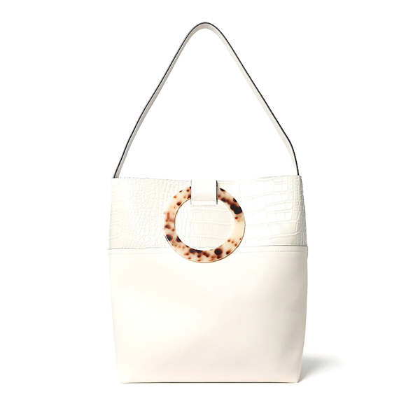 Tortoiseshell Handle Tote Bag