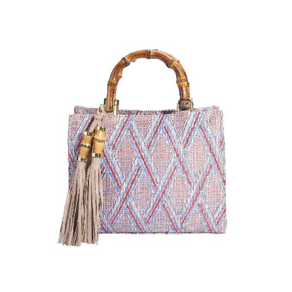Straw Bag With Wood Handle