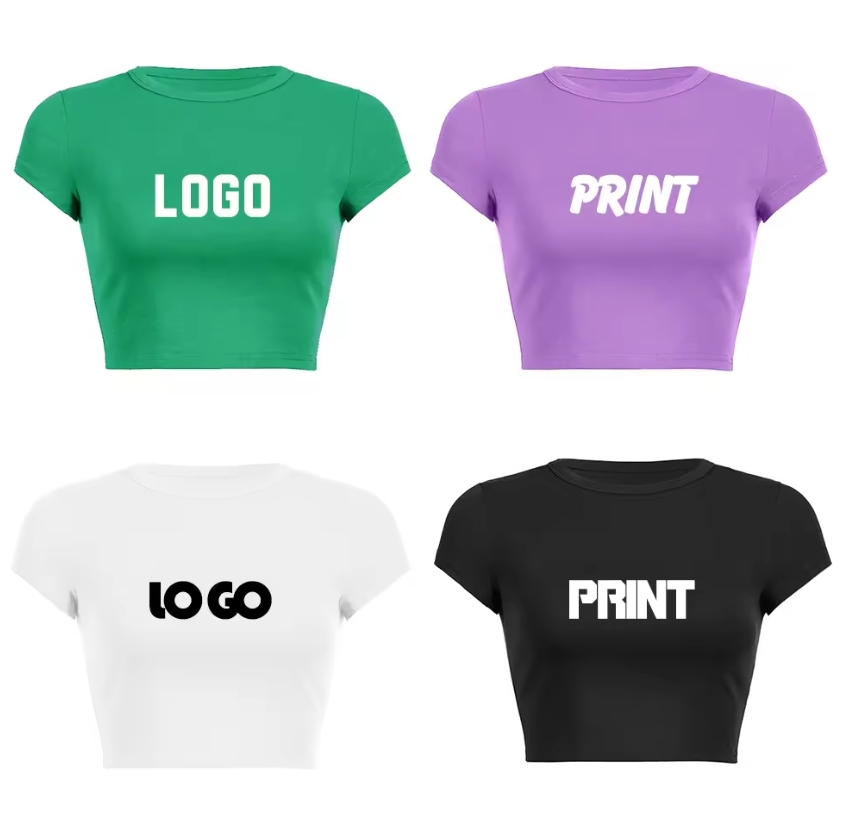 OEM manufacturers wholesale high quality cotton custom printed crop top T shirt