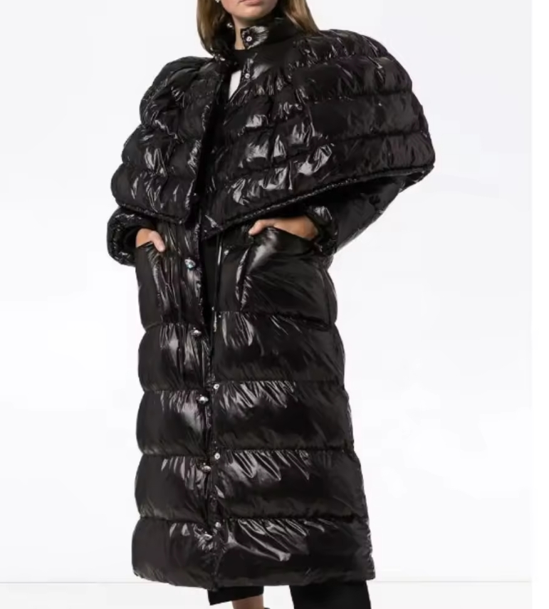 custom black winter Padded Duck DownWomen Parka Jacket coat