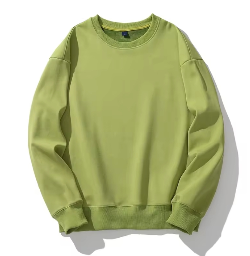 Plain Blank Color Round Neck Fleece Warming Long Sleeve Crewneck Plus Size Women's Sweatshirts