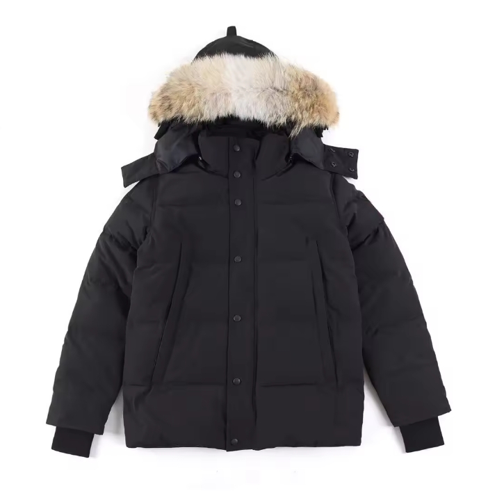 Hooded Down custom Men's Fur-Trim Jacket