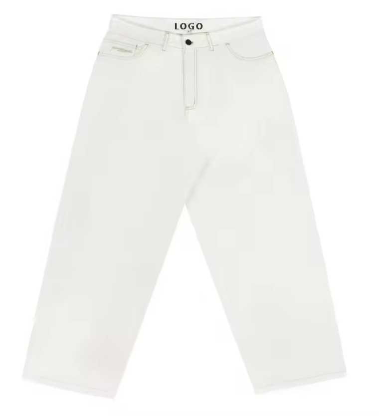 Custom Men Outfit Baggy Fit white Jeans Pants 