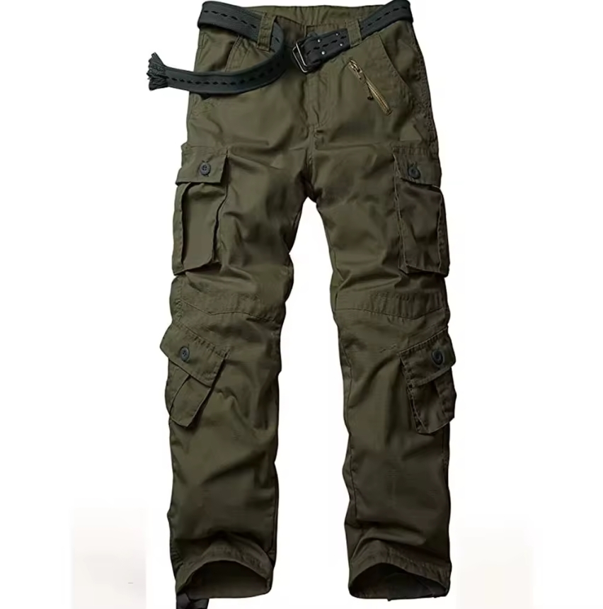 High Quality Custom Baggy Sweatpants Drawstring Straight Side Pocket Men's Cargo Trousers