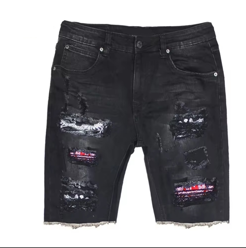 distressed fashion black summer jean <a href='/denim-shorts/'>denim shorts</a>