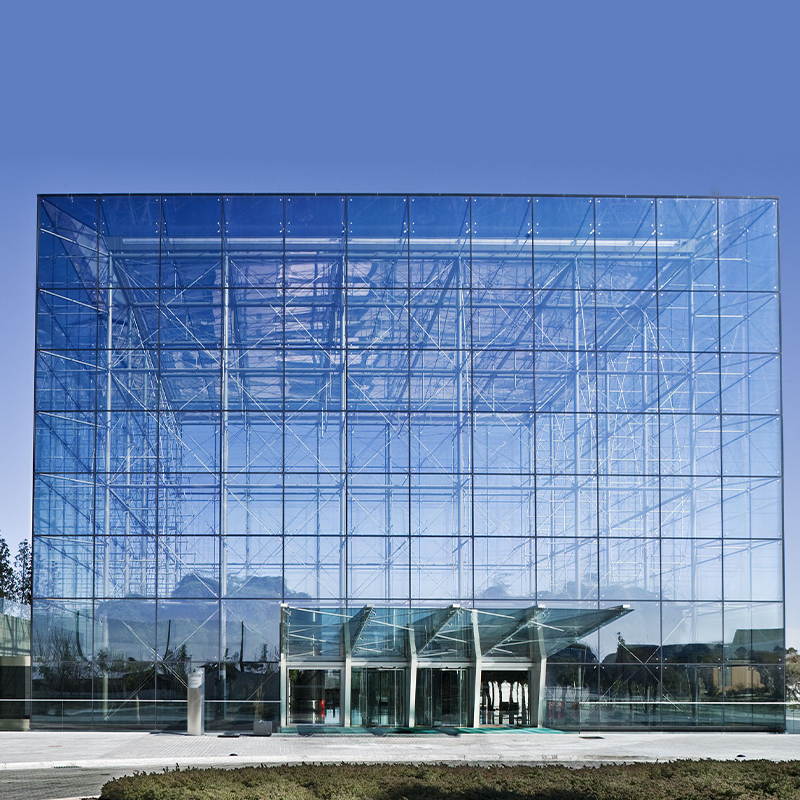 Steel Truss Point Supported Spider Glass <a href='/curtain-wall/'>Curtain Wall</a> System Highrise Glass Wall Factory