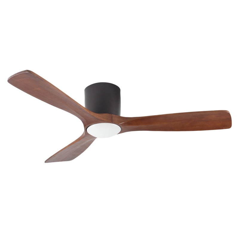 Nordic Decorative 3 Solid Wood Blades <a href='/ceiling-fan/'>Ceiling Fan</a> LED Light Dc Flush Mounted False Ceiling Fan with Light and Remote