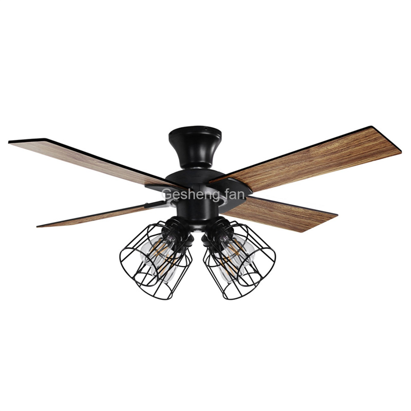 American Retro 4 Plywood Blades Ceilling Fan Dc Bldc Chandelier Fan Commercial <a href='/ceiling-fan/'>Ceiling Fan</a> with Light and Remote