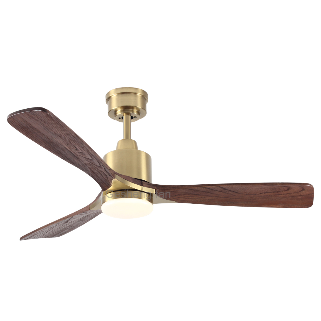 Nordic Decorative 220v 52 Inch Fan Ceiling Wood 3 Blades Dc Copper Fan Chandelier Remote Control Energy Saving <a href='/ceiling-fan/'>Ceiling Fan</a> Light