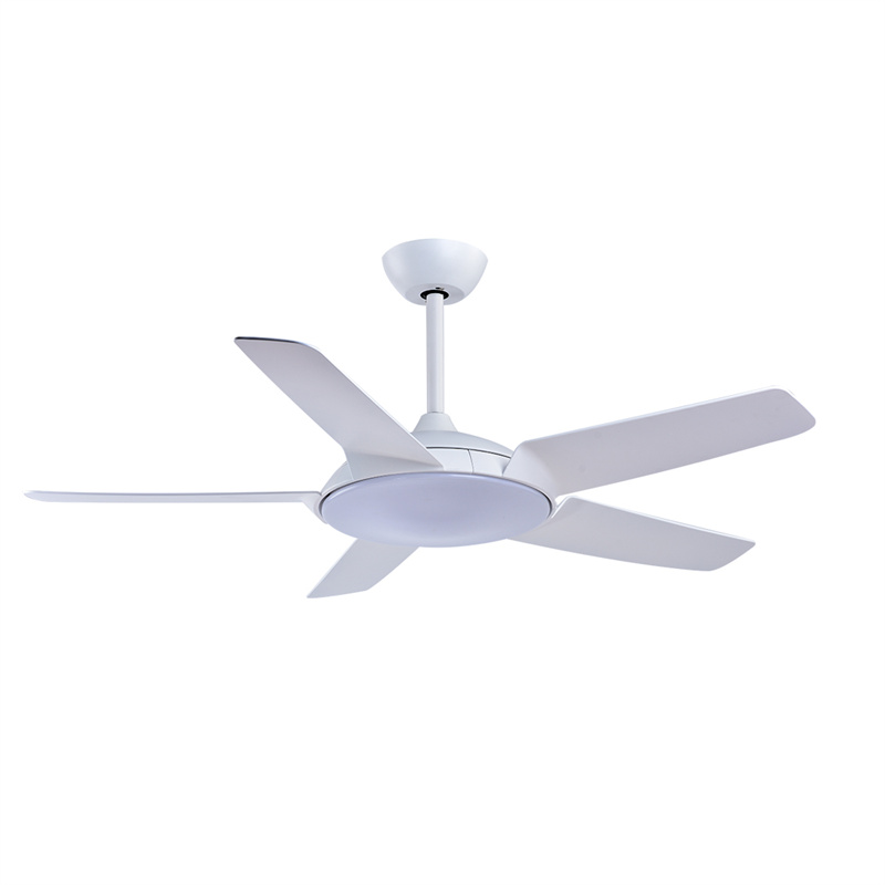 Modern Simple 52 in Chandelier Fan White 3 5 ABS Blades Forward Reverse Dc Bldc Remote Control LED <a href='/ceiling-fan/'>Ceiling Fan</a> with Light