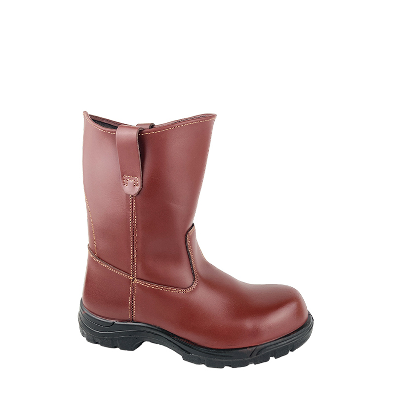 Red Cow Leather Knee Boot with Composite Toe and Kelvar Midsole