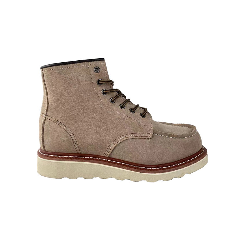Fashion 6 Inch Beige Goodyear Welt Stitch Working <a href='/leather-shoes/'>Leather Shoes</a>