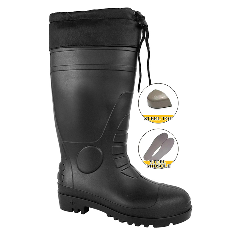 CE Winter <a href='/pvc-safety-rain-boots/'>PVC Safety Rain Boots</a> with Steel Toe and Midsole
