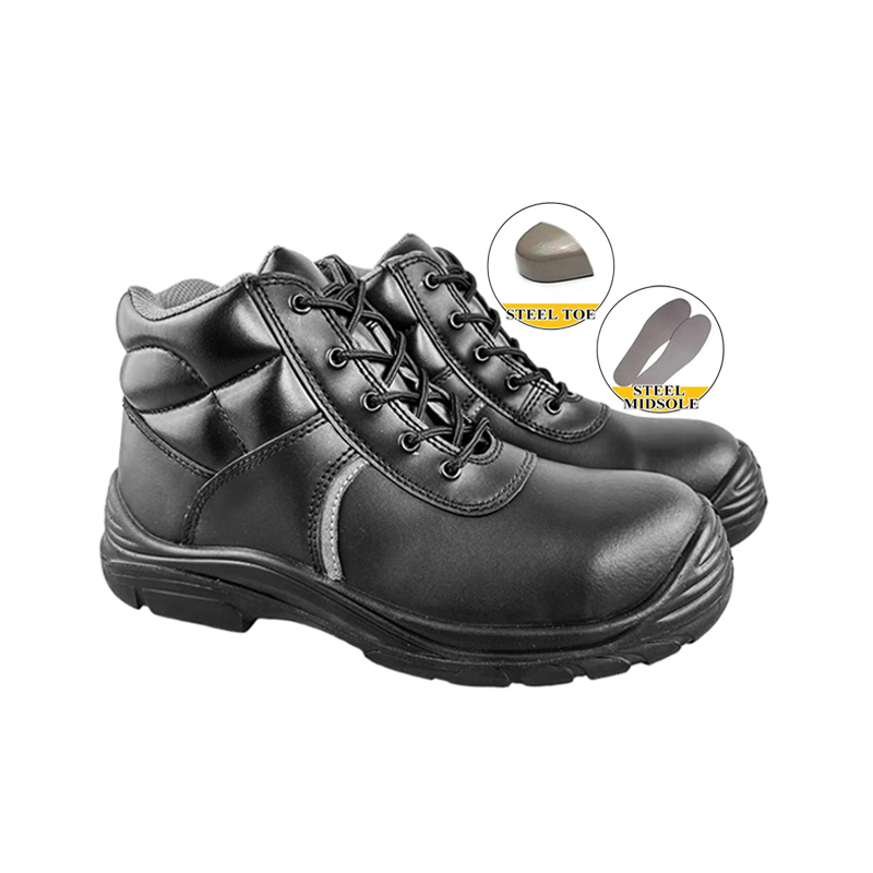 S1P 6 inch Classic PU-sole Injection Black <a href='/leather-steel-toe-work-boots/'>Leather Steel Toe Work Boots</a>