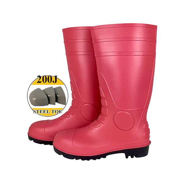Lady Pink Farming Steel Toe Cap PVC Water Boots