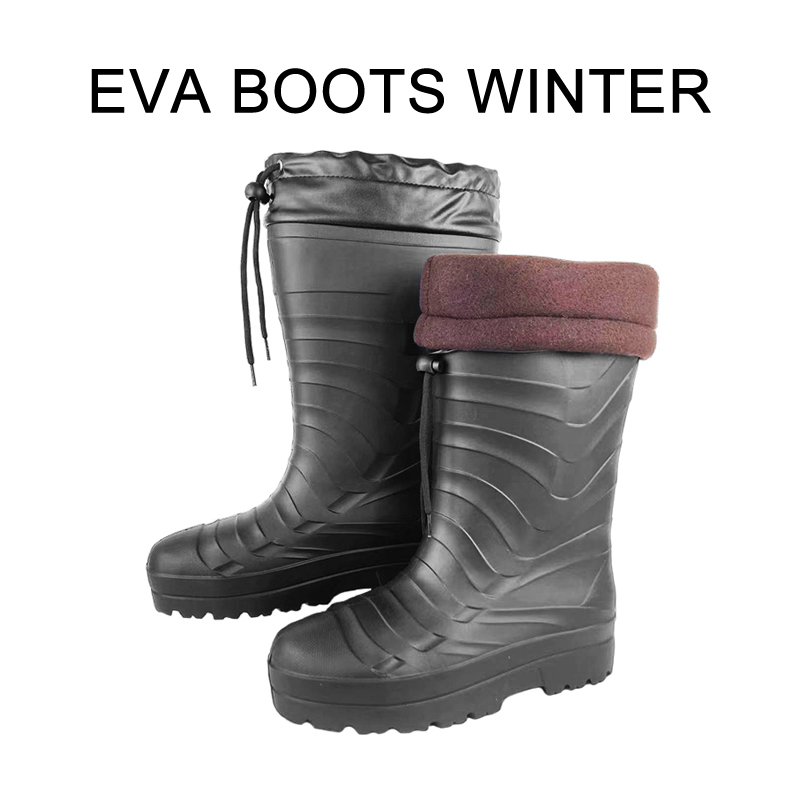 Mens Tall Winter Warm Waterproof Wide Width Knee High Rain Boots EVA