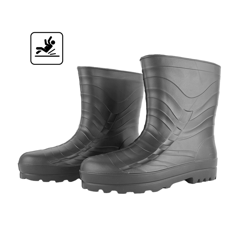 Mens Black Rain boots ankle Waterproof Wide Width Boots