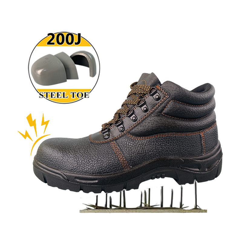 Fashionable Black S3 PU-sole Injection Safety Lace up <a href='/leather-shoes/'>Leather Shoes</a>