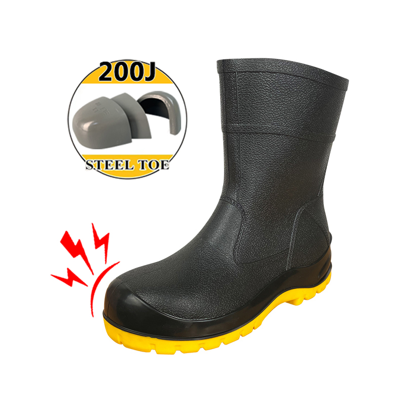 Low-cut Light-weight <a href='/pvc-safety-rain-boots/'>PVC Safety Rain Boots</a> with Steel Toe and Midsole
