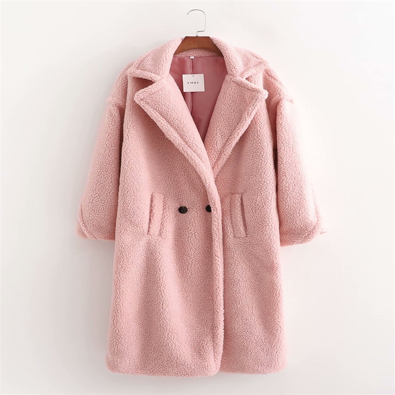 HFK0378 FAUX FUR COAT-108CM