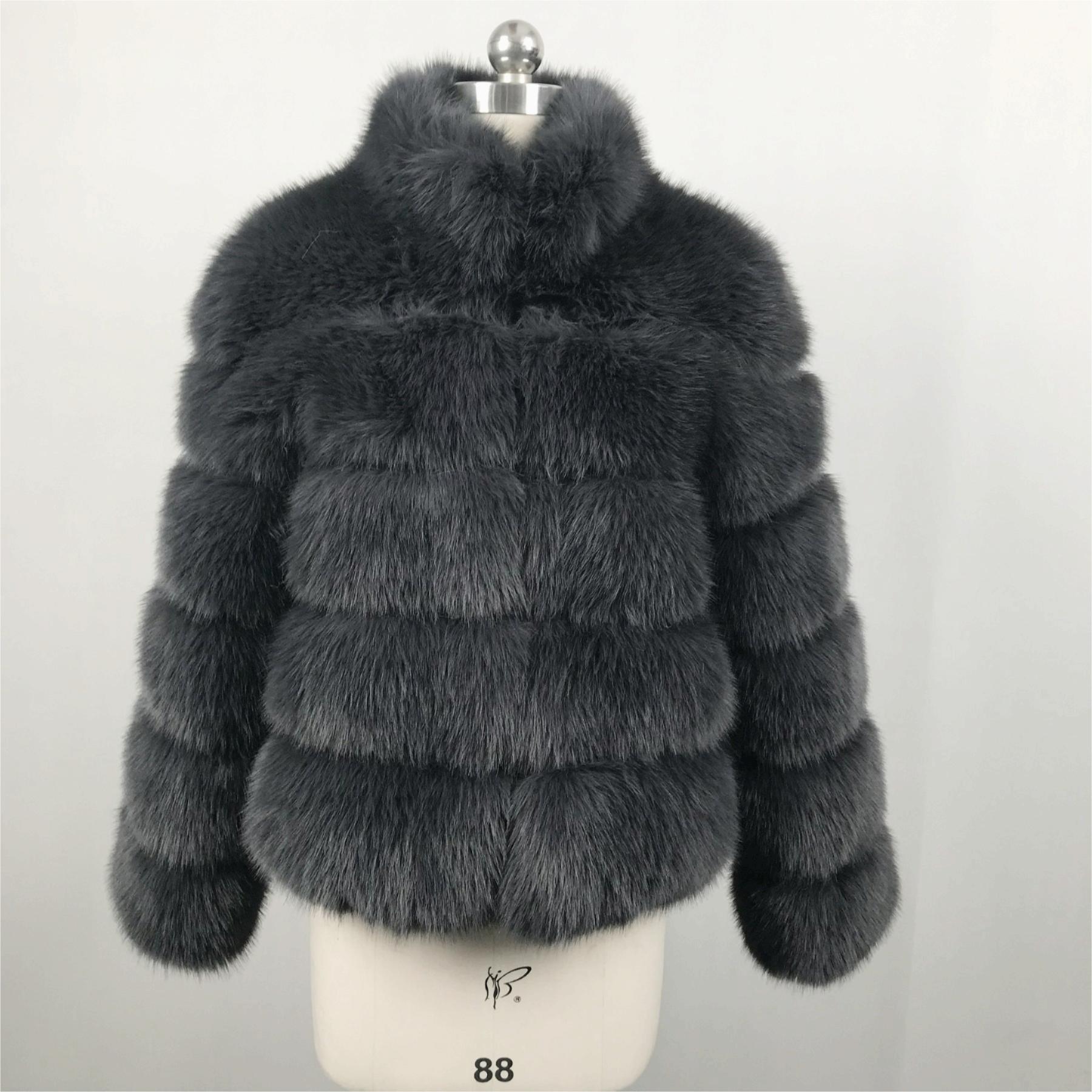 HFK0363 faux fox fur coats women