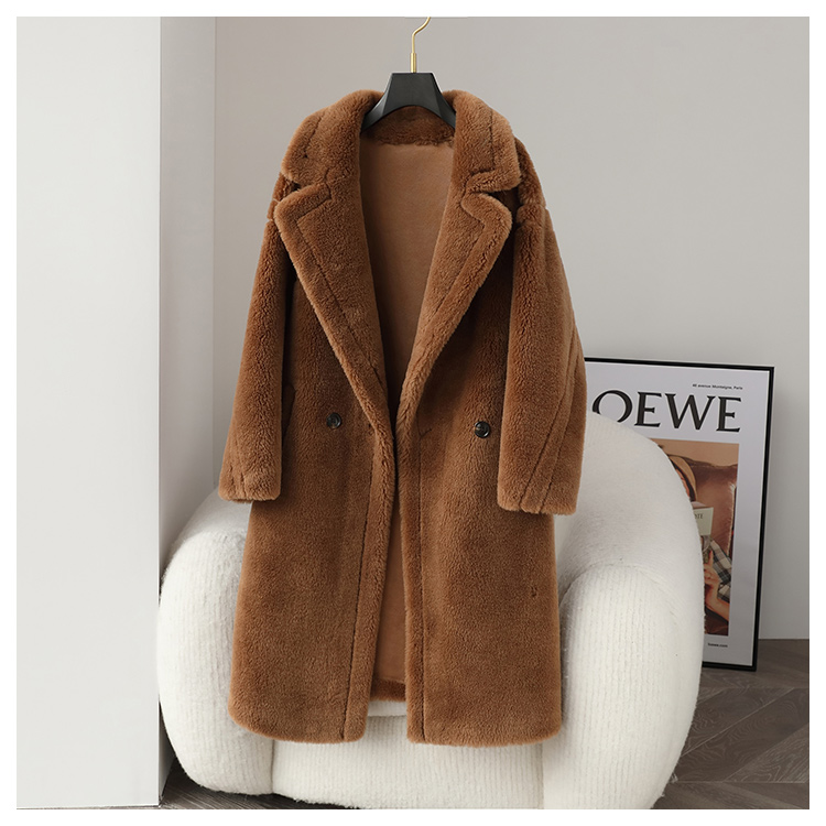 HFK0364 100%WOOL TEDDY OVERSIZE COAT
