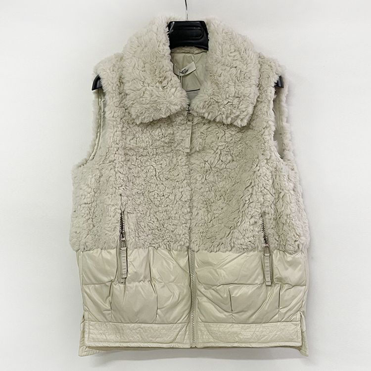 HFK0468 FAUX FUR AND DOWN  VEST-60CM