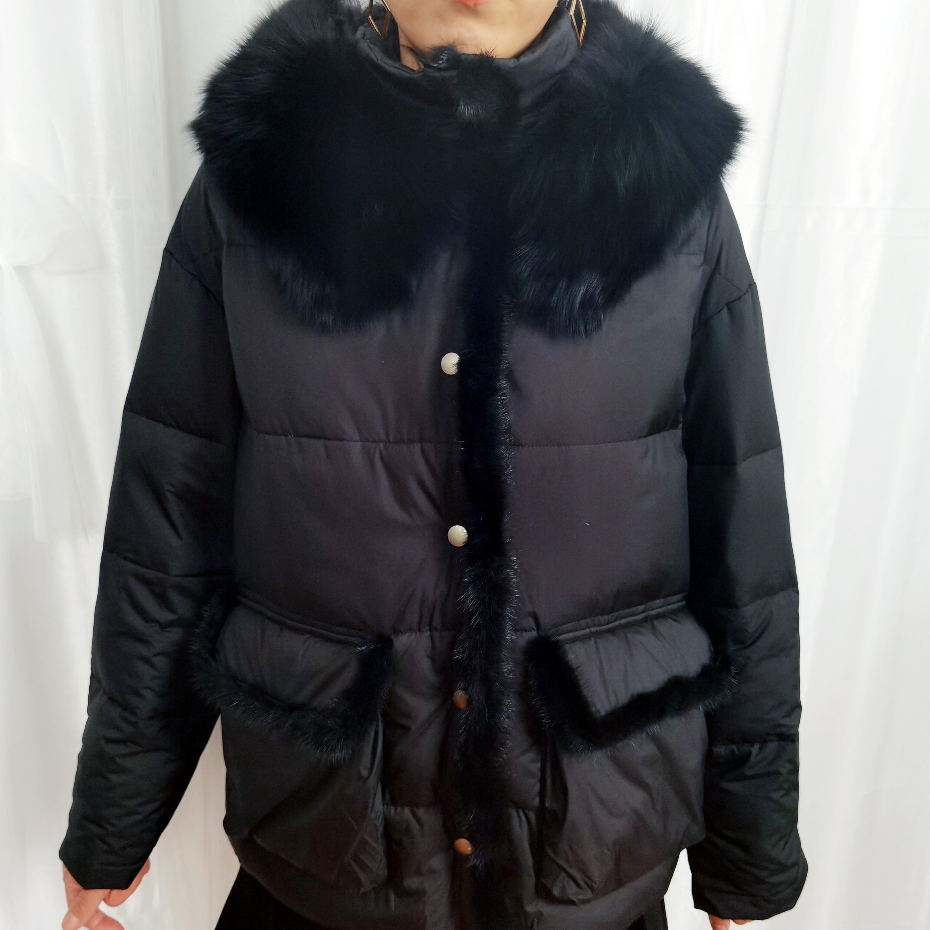 HG7046 down jacket with fox mink (7)