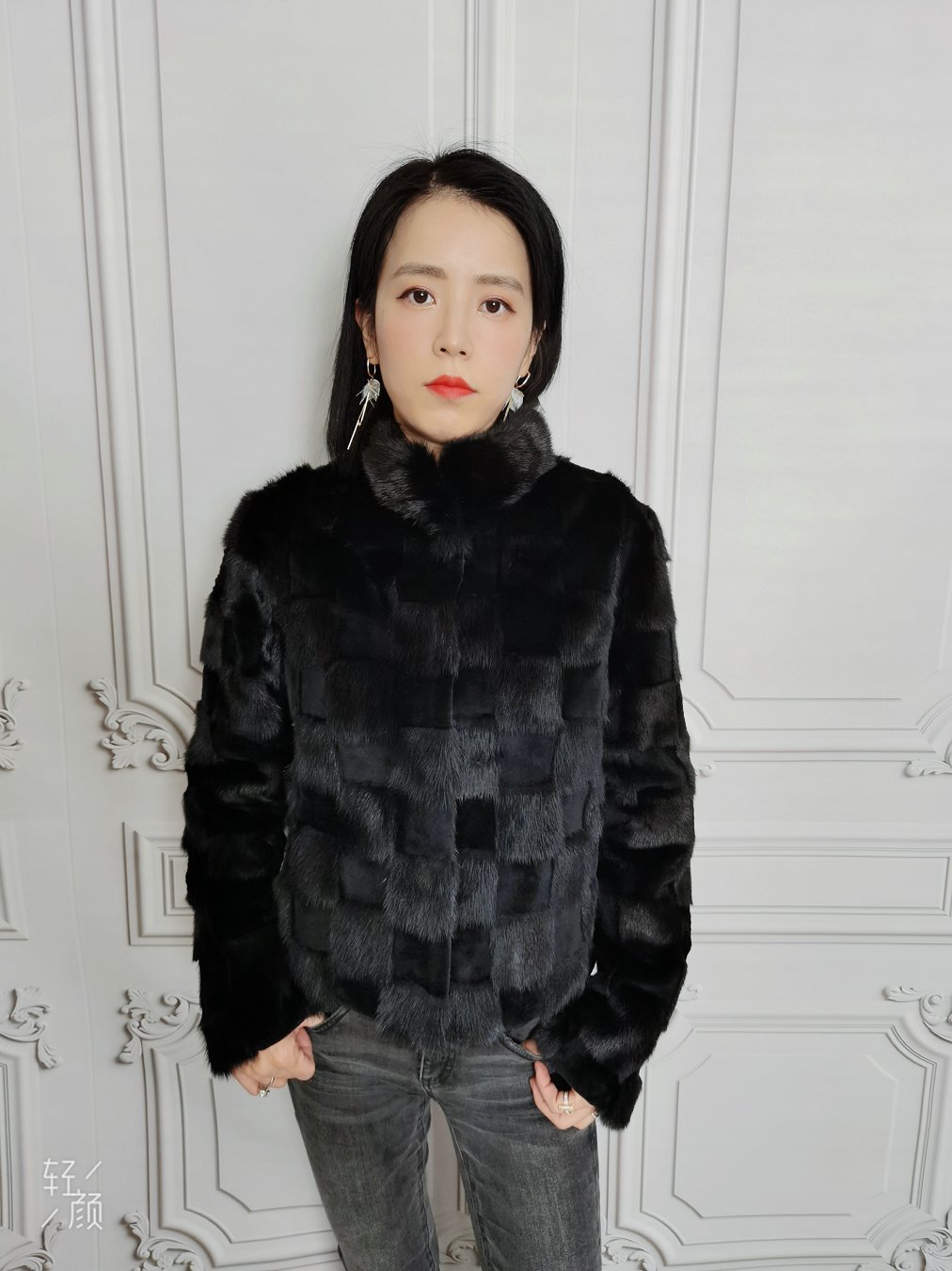 HG7224 mink skin and sheared rex jacket (1)