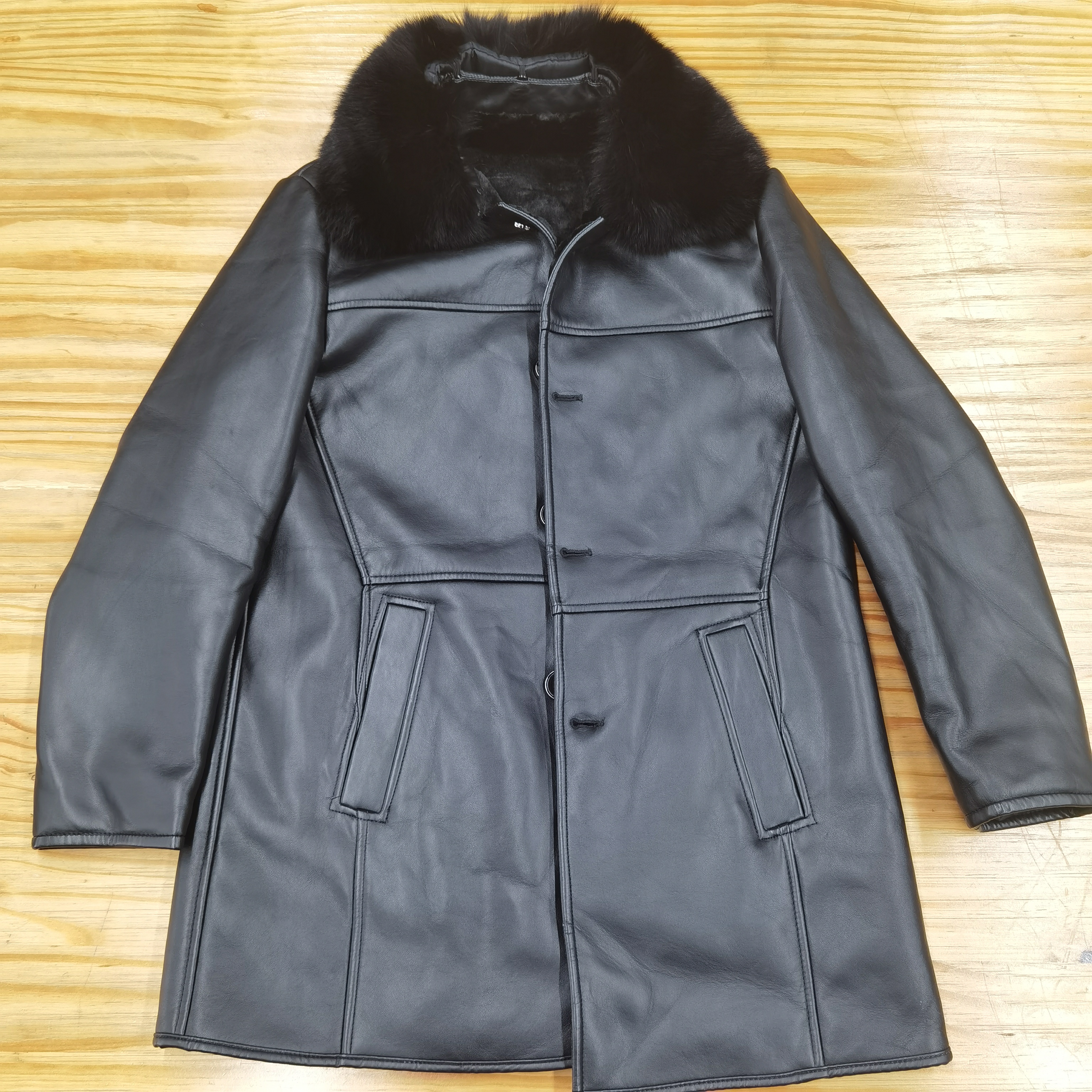 HG7495 LAMB LEATHER COAT