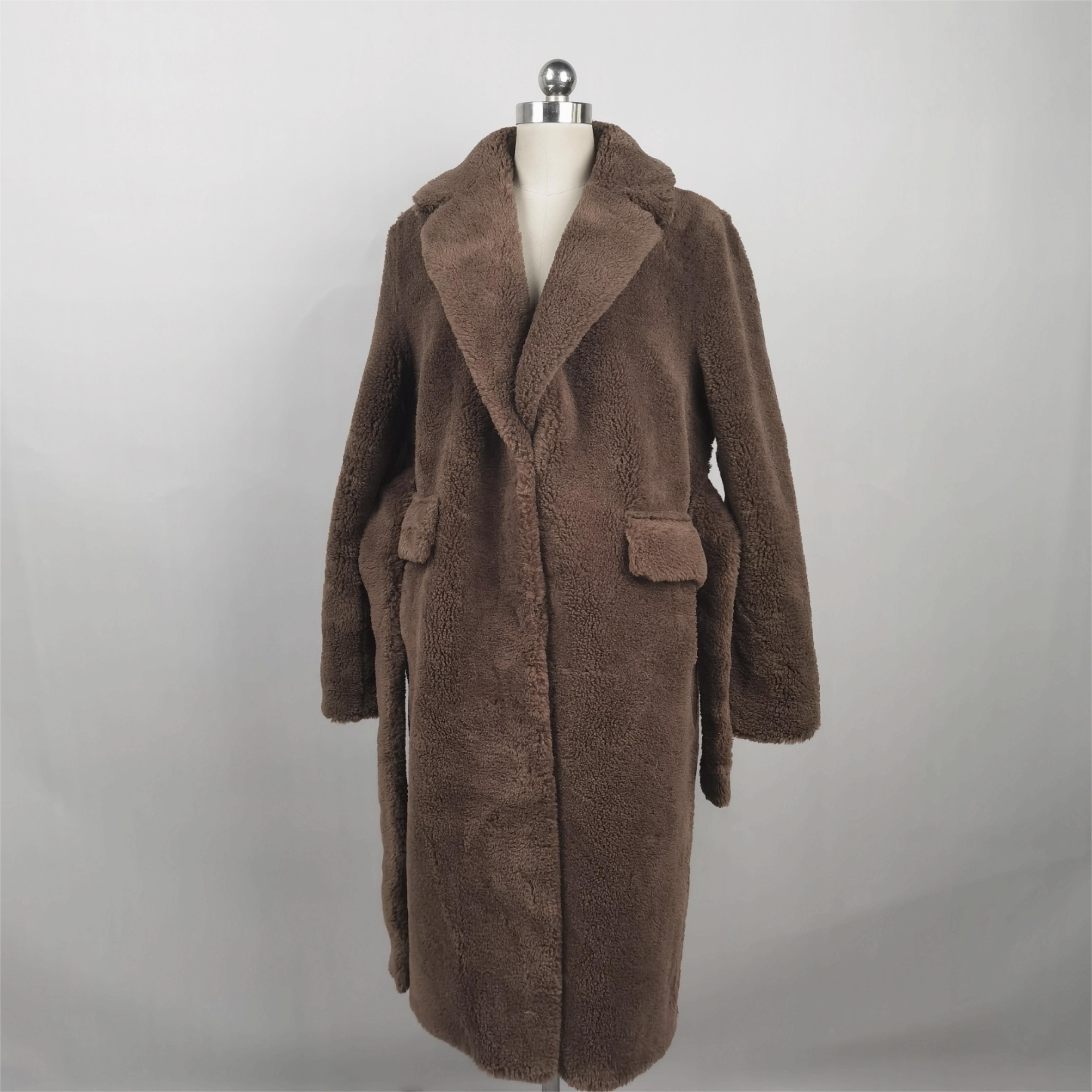 HKF0421  FAUX FUR COAT