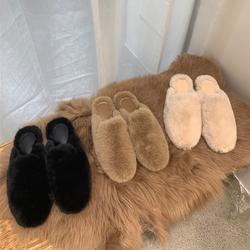 HT1111 FAUX FUR WITH RUBBER BOTTOM SLIPPER  (3)