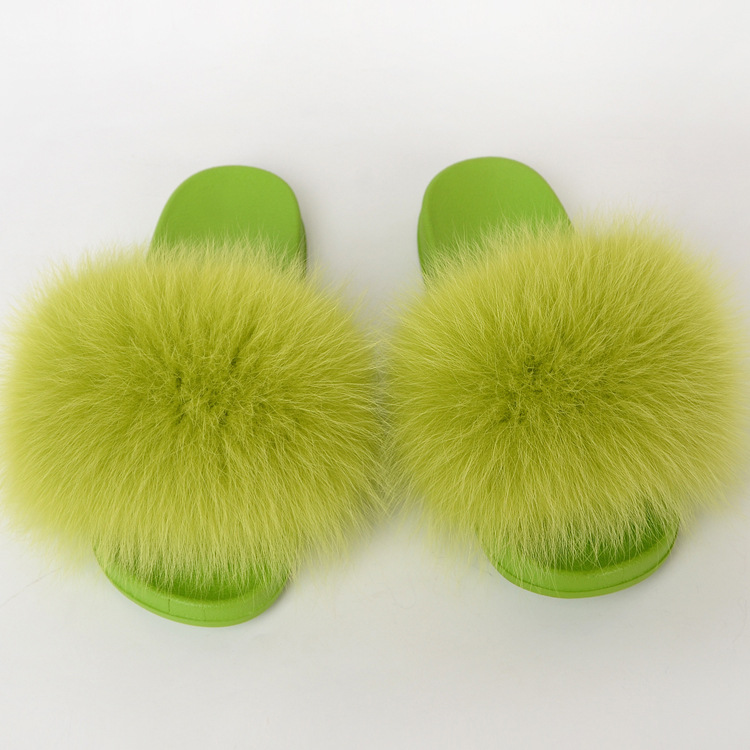 HT1227 FOX FUR SLIDES