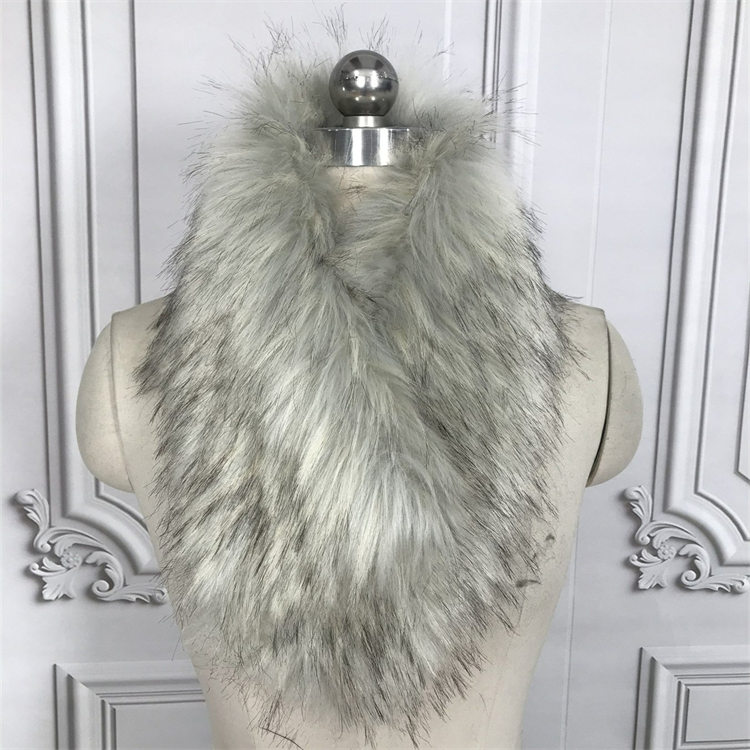 HHB703FK FAUX RACCOON FUR CLIP SCARF