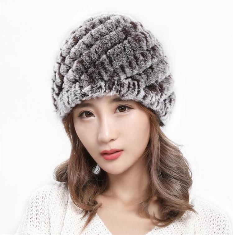 HHA207 KNITTED STRETCHY REX RABBIT HAT