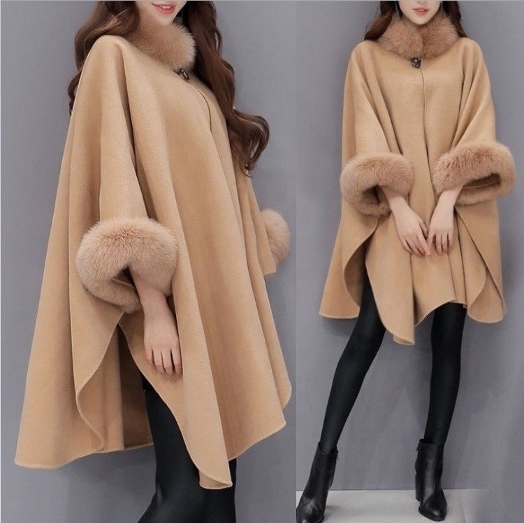 HFK0369 FAUX FUR SHAWL-84CM